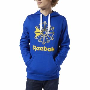 Bluza Z Kapturem Męskie Reebok Classic Big Logo Niebieskie PL 46PLCUN